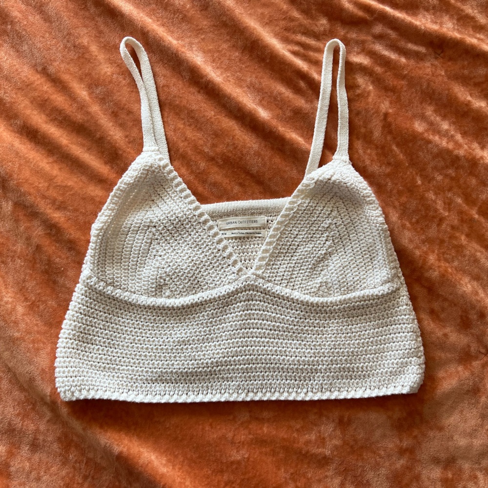 Cream Urban Outfitters Crochet Crop Top [A-31]